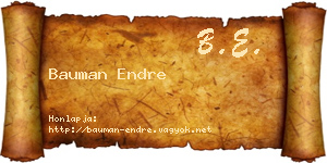 Bauman Endre névjegykártya