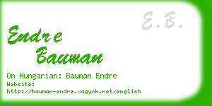 endre bauman business card